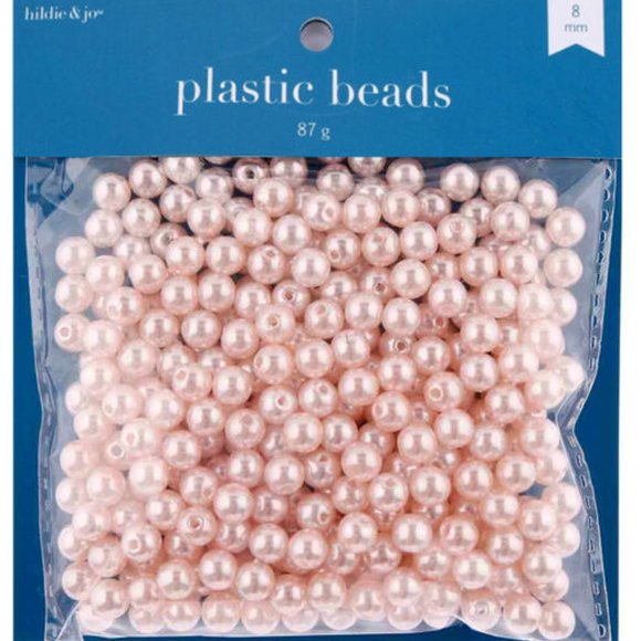 NWT 8mm Light Pink Round Plastic Pearl Beads 360pc by hildie & jo - Picture 3 of 9
